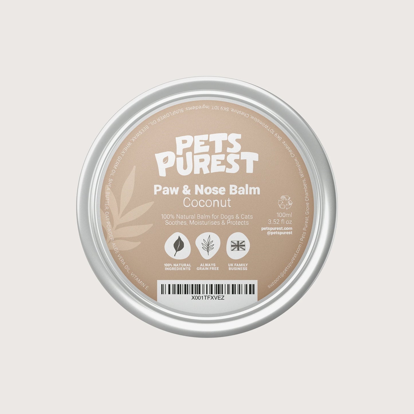 Pet Purest - Natural Nose and Paw Balm - Coconut