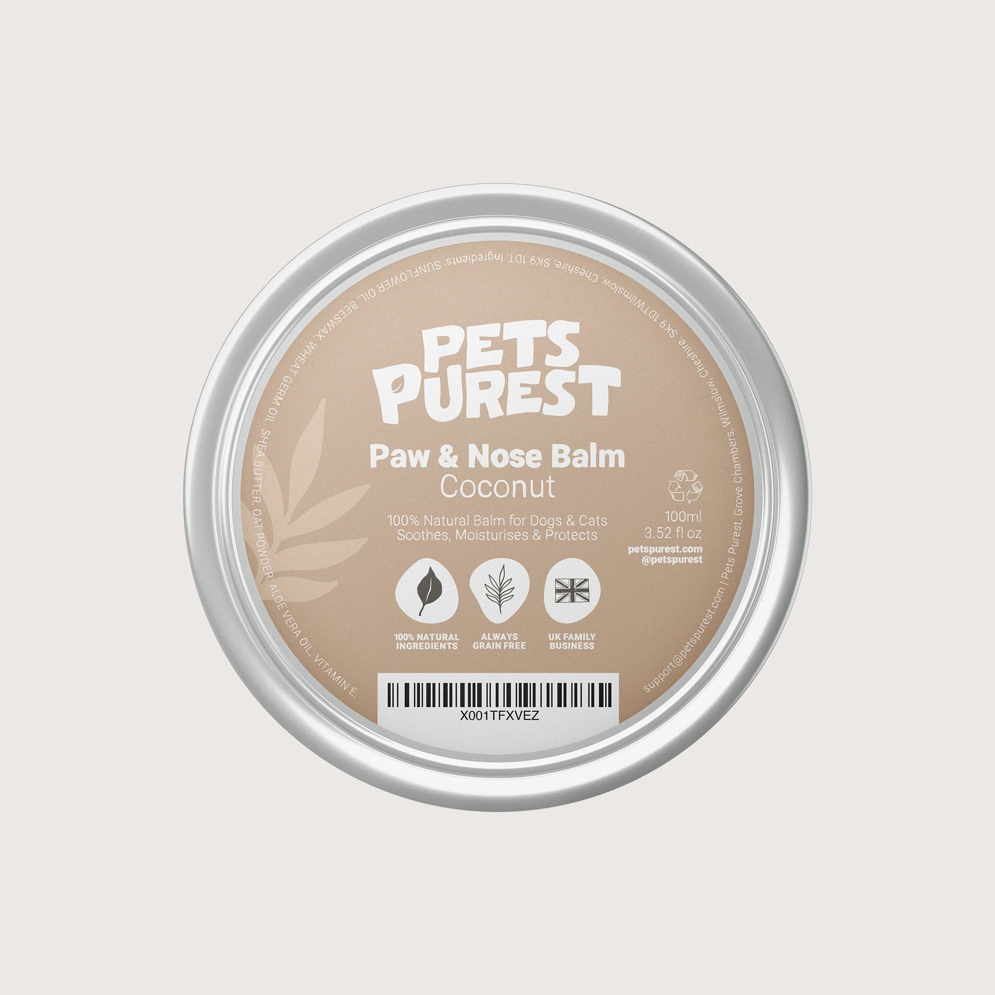 Pet Purest - Natural Nose and Paw Balm - Coconut