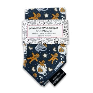 Tie on Bandana - Gingerbread Latte - Navy